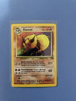 Flareon 3/64 Unlimited Holo Rare Jungle Pokemon Card Moderately Played - Image 1