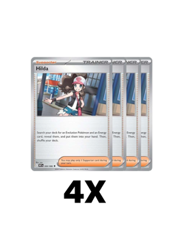 4x Hilda 084/086 Playset x4 - Pokemon TCG SV White Flare WHT 4 Card Set NM - Image 1