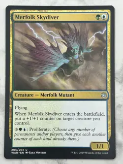 Merfolk Skydiver war of the Spark - MTG Magic the Gathering - NM - Image 1