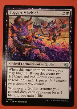 MTG, LORWYN ECLIPSED: 0092, BOGGART MISCHIEF, UNCOMMON, REG. FINISH, NM/ ECL - Image 1