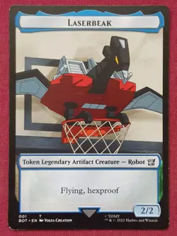 Magic The Gathering UNIVERSES BEYOND TRANSFORMERS LASERBEAK token card MTG - Image 1
