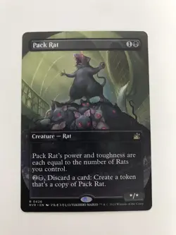 Pack Rat Anime Extended Borderless MTG Magic the Gathering Card NM Near Mint RVR - Image 1