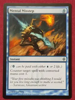 Magic The Gathering NEW PHYREXIA MENTAL MISSTEP blue card MTG - Image 1