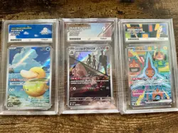 Pokemon Japanese Graded Ace Slabs 3 Pack - TCG - Psyduck, Rotem ex, dugtrio - Image 1