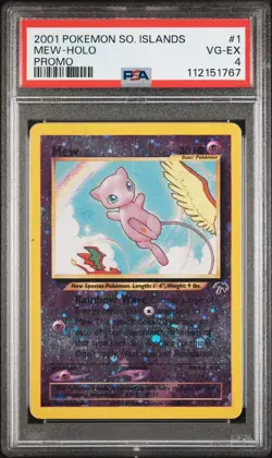 2001 POKEMON SOUTHERN ISLANDS PROMO #1 MEW-HOLO PSA 4 - Image 1