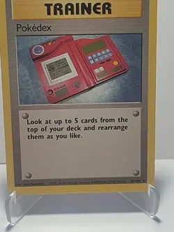 Pokedex 87/102 Pokemon Base Set Uncommon Trainer LP Used See Pictures - Image 3
