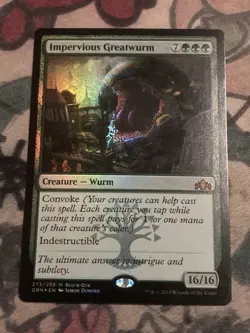 MTG Foil Impervious Greatwurm Ravnica Allegiance Buy-A-Box Promos Regular Mythic - Image 1