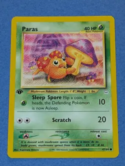 Paras 47/64 1st Edition Mint Neo Revelation Wotc Pokemon TCG Read Description - Image 2
