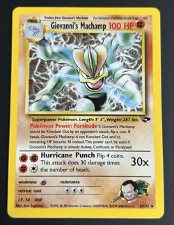 Pokemon TCG Giovanni's Machamp 6/132 Gym Challenge Holo Rare LP/MP - Image 1