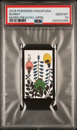 2016 POKEMON HANAFUDA MARIO PIKACHU APRIL BURMY PSA 10 - Image 1