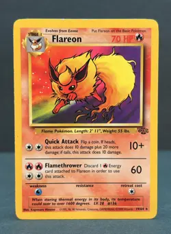 Pokemon Jungle Flareon Non Holo – Lightly Played LP – Original Vintage 19/64 - Image 2