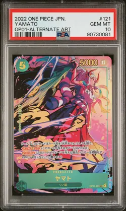 PSA 10 GEM MINT JAPANESE ONE PIECE 2022 YAMATO OP01-121 ALT ART ROMANCE DAWN - Image 1