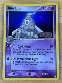 Dusclops 14/108 Reverse Holo Stamped Power Keepers 2007 Pokemon TCG Card - Image 1