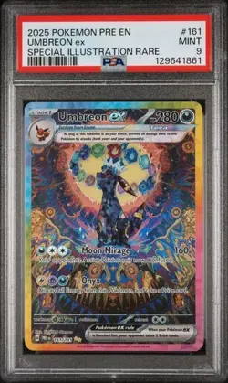 Pokemon Prismatic Evolutions Card 161/131 Umbreon EX Special SIR Graded PSA 9 - Image 1