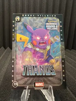 Thanos (Pikachu) #E26 - Silver Holo - Heros & Villains Flash Edition Pokemon - Image 1