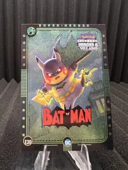 Batman (Pikachu) #E30 - Green Holo - Heros & Villains Flash Edition Pokemon - Image 1