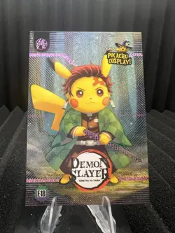 Demon Slayer (Pikachu) #E18 - Pink Holo Box Hit - Pikachu Cosplay - Pokemon - Image 1