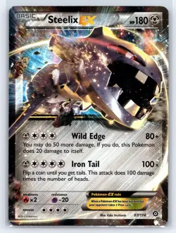 Pokemon TCG Steelix EX 67/114 Ultra Rare Holo XY: Steam Siege Lightly Played LP - Image 1