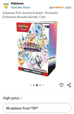 Pokemon Prismatic Evolutions Booster Bundle- Box Plus TWO BONUS PACKS -ship Now! - Image 2