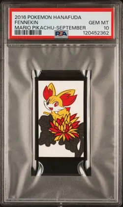 2016 POKEMON HANAFUDA MARIO PIKACHU SEPTEMBER FENNEKIN PSA 10 - Image 1