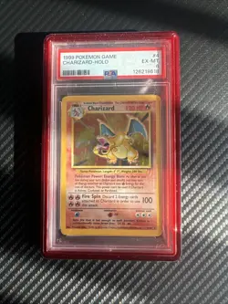 1999 POKEMON GAME CHARIZARD-HOLO PSA 6 Ex-MT 4/102 Base Set - Image 1