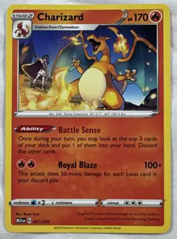 Pokemon Charizard M24EN 001/015 McDonald's Promo Card NM - Image 1