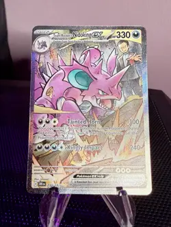 Team Rocket's Nidoking ex 233/182 Destined Rivals Holo Pokemon TCG Near Mint - Image 2