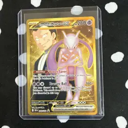 Team Rocket's Mewtwo ex Gold Pokemon 240/182 Sv10: Destined Rivals Holo NM - Image 1