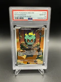 2025 POKEMON MEG EN-MEGA EVOLUTION ILLUSTRATION RARE #146 MARSHADOW PSA 10 - Image 1