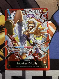 One Piece TCG ST21-001 Monkey.D.Luffy Leader Card Foil English - Image 1