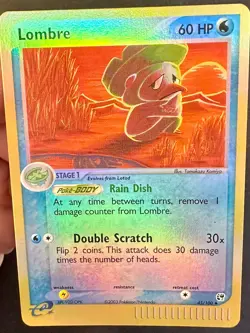 Lombre 45/100 EX Sandstorm Pokemon Card e-Series Komiya Artwork Reverse Holo Vlp - Image 3