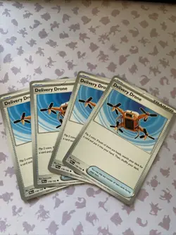 Pokemon TCG x4 Delivery Drone 178/193 Scarlet & Violet Paldea Evolved NM Trainer - Image 1
