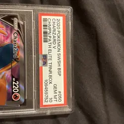 Pokemon Charizard V #SWSH50 - Sword & Shield Champions Path ETB Promo PSA 10 - Image 3