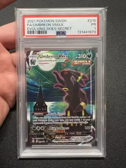 Pokemon Umbreon VMAX Alternate Art #215/203, Evolving Skies, PSA 1 Moonbreon - Image 1