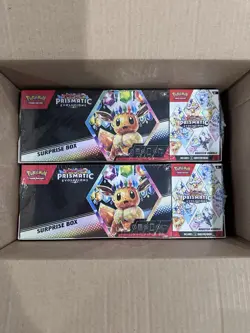 (2) Pokemon Sam’s Club Prismatic Evolutions Surprise Box + Booster Bundle Lot - Image 3