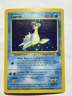 Pokemon TCG Lapras Fossil Holo Unlimited Rare Card 10/62 - Image 1