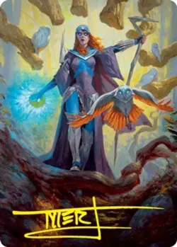 1 x Kasmina, Enigma Sage Art Card - Gold-Stamped Signature - Art Series: Strixha - Image 1