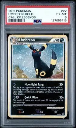 Umbreon 22/95 Holo PSA 6 Call Of Legends Pokemon Card - Image 1