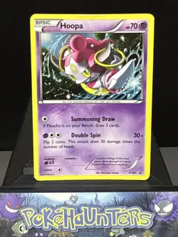 Pokemon Card Hoopa XY90 Black Star Promo Holo Rare Played - Image 1