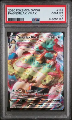 Pokemon Snorlax VMAX SWSH01 Sword & Shield Base Set 142/202 PSA 10 - Image 1
