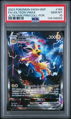 2022 POKEMON SWSH BLACK STAR PROMO #184 FULL ART/JOLTEON VMAX PSA 10 - Image 1