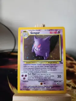 Pokemon Gengar TCG Fossil Holo Card 5/62 Unlimited Holo Rare (1999) LP Excellent - Image 1