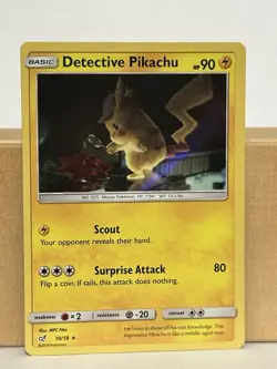 Pokemon Detective Pikachu 10/18 Detective Pikachu Holo Rare Promo English - Image 1