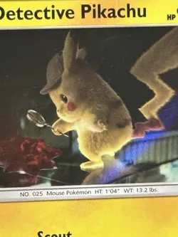 Pokemon Detective Pikachu 10/18 Detective Pikachu Holo Rare Promo English - Image 2