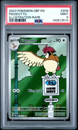 2023 POKEMON OBF EN-OBSIDIAN FLAMES ILLUSTRATION RARE #208 PIDGEOTTO PSA 9 - Image 1