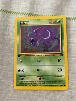 Pokemon TCG Zubat Team Rocket 70 Regular 1st Edition Common LP (1/2) - Image 1