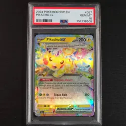 Pokemon TCG Pikachu EX Surging Sparks En 057/191 Double Rare PSA 10 - Image 1