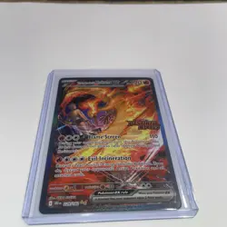 TEAM ROCKETS MOLTRES EX DESTINED RIVALS IR HOLO POKEMON STAMPED LP SHOWS WHITE - Image 2