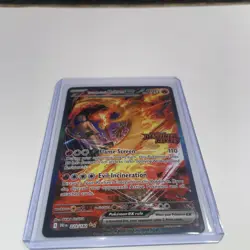 TEAM ROCKETS MOLTRES EX DESTINED RIVALS IR HOLO POKEMON STAMPED LP SHOWS WHITE - Image 3