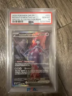 Pokemon 2025 Team Rockets Mewtwo EX 231/182 SIR -Destined Rivals Gem Mint PSA 10 - Image 1